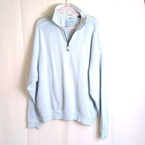 Tommy Bahama 1/4 Zip Blue Knit Top XL